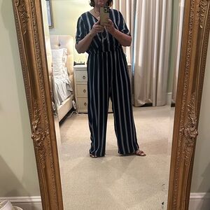 Elegant Navy Striped Jumpsuit